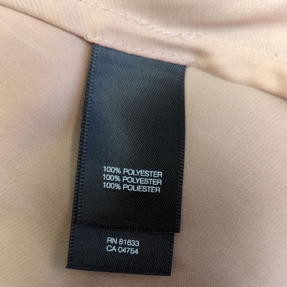 01444 Kenneth Cole Satin Chiffon Bow Top Blouse Pink Size XL preppy victorian - Picture 8 of 9